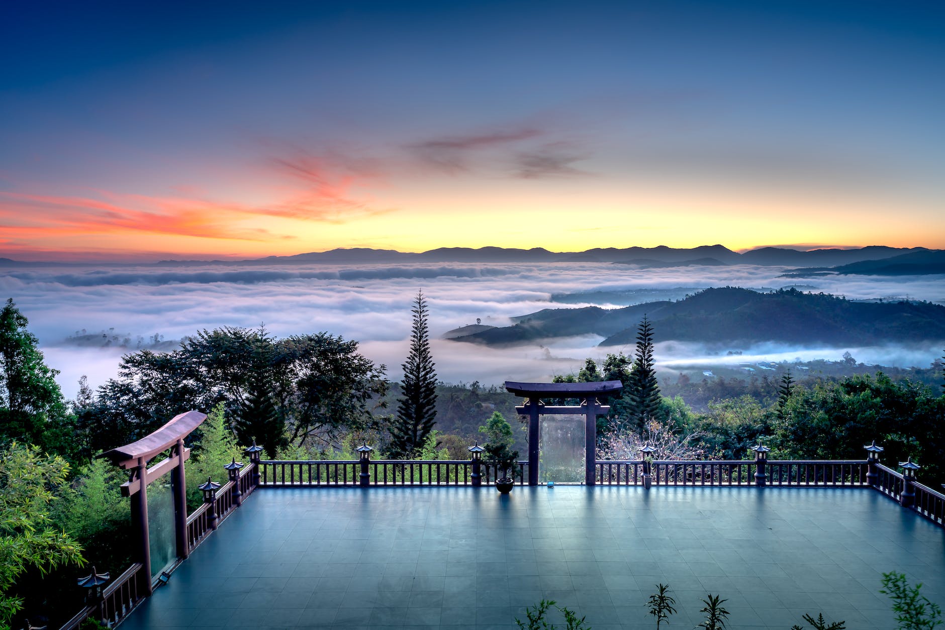 a hilltop buddhist temple in vietnam